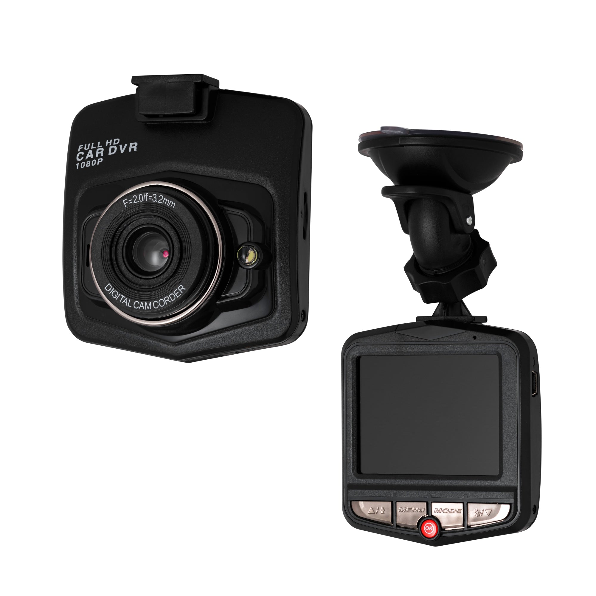 2.3 Screen - Dual-Channel 1080P Dash Cam - 170° Super Wide Angle w/ 32GB  SD Card - DC09 - Free Shipping & Lifetime Warranty 